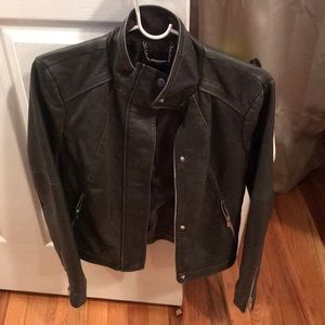 Express Gray Faux Leather Jacket
